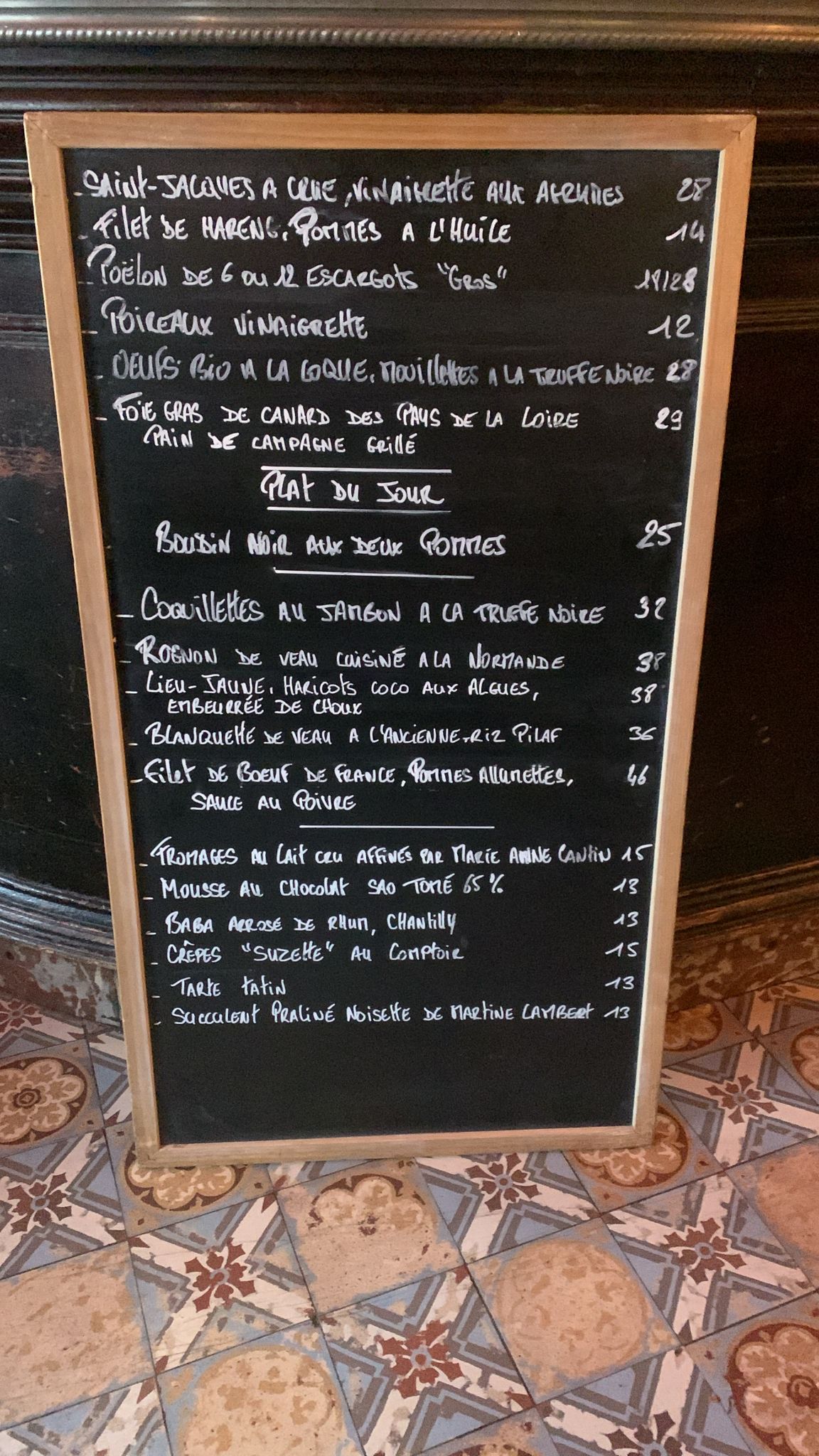 Ardoise du jour - Café Max